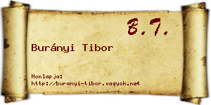 Burányi Tibor névjegykártya
